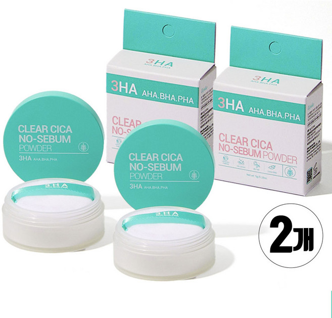 쓰리하 시카 노세범 파우더 모공 각질 피지관리 기름종이파우더 병풀추출물 아하 바하 파하 유분기단속 무향 2개