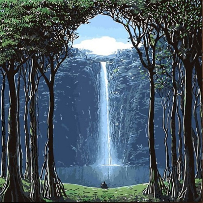 피포페인팅 피포페인팅 K151 폭포 40x65 대형 DIY명화그리기 그림그리기, 단품, 단품