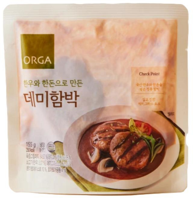 올가 한우와 한돈으로 만든 데미함박 155g, 4개