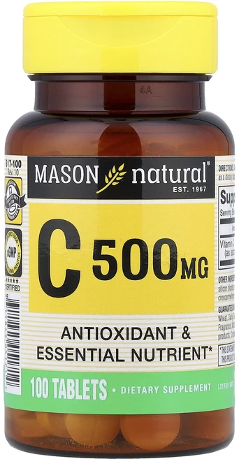 Mason Natural 비타민C 500mg 100정, 1개 - 쿠팡