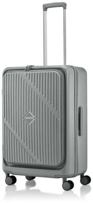 쌤소나이트 아메리칸투어리스터 울산점 *캐리어벨트증정* VELOX UN838007 라이트그레이 25인치 확장형 전면오픈형타입 핸들링부드러운휠 도난방지지퍼 전국매장AS가능