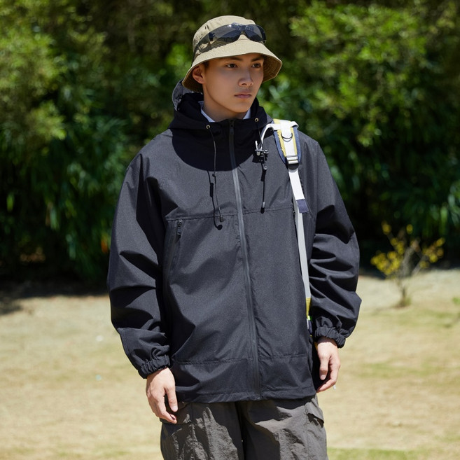 戶外連帽防風夾克 防水衝鋒衣 情侶登山服
