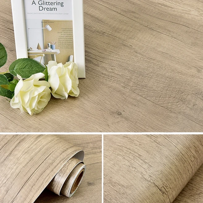 PVC 완벽방수 목재 비닐 벽지 롤 자체 접착 장식 종이 문 캐비닛 데스크탑 가구 스티커, 03 30cmx25cm, 13 WPS007