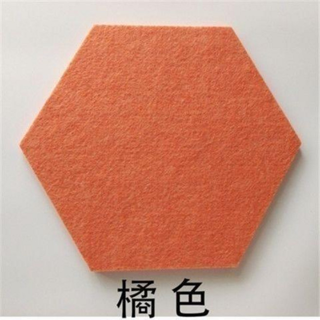 超值 創意六邊形毛氈牆貼軟木板照片牆作品展示板室內辦公室裝飾留言板 副廠商品, 蜜橘 5片裝, 1個