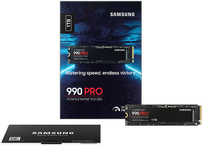 삼성전자 SSD 990 PRO M.2 NVMe 히트싱크 정품 나사증정, (리퍼/중고)MZ-V9P1T0CW, 4TB