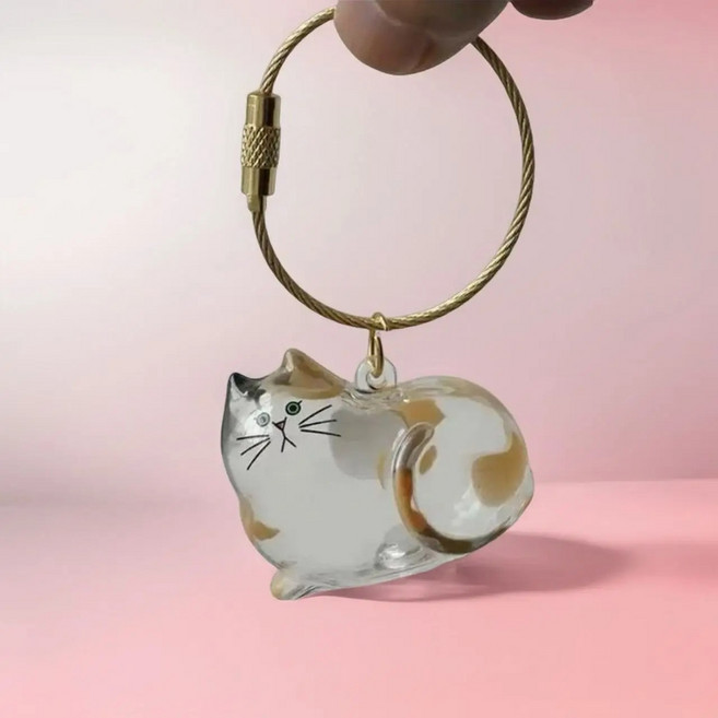 고양이털 키링 털 수염 DIY 보관함 추억 추모 집사 솜털 보관 키홀더, 스타일 F