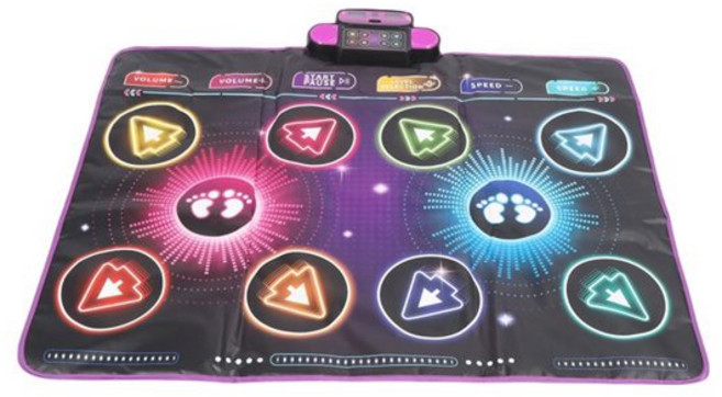 호환 (HOT)댄스 게임 매트 전자 댄스 매트 내장 음악 듀얼 플레이어 인터랙티브 댄스 게임 패드 가정용