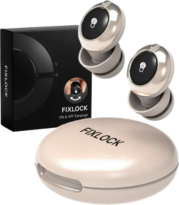 픽스락 소음 차단 수면 귀마개 온앤오프 이어플러그, 1세트, 베이지