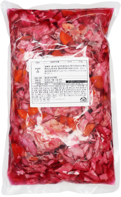 [다만세푸드] 아워홈 양배추 피클 2kg/ 대용량 초절이, 1개, 2kg