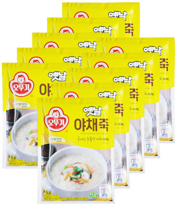오뚜기 옛날 야채죽 죽 간식 간편식, 10개, 85g