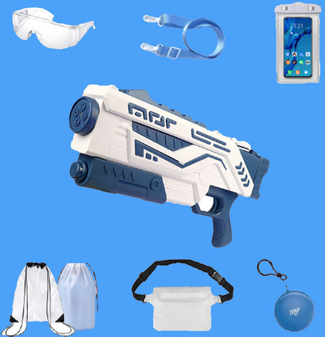 워터밤 파티 물총 올인원 세트 워터건 물총끈 포함 패키지, 네이비블루세트, 1개