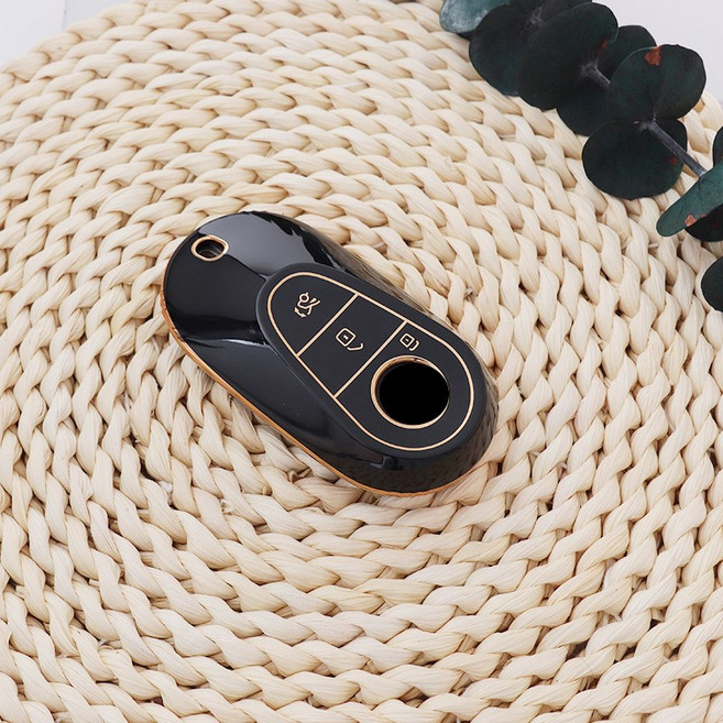 자동차 키 보호 케이스 TPU 소재 자동차 용품 메르세데스 벤츠에 적합 GLC GLE SL EQE EQS, 금흑