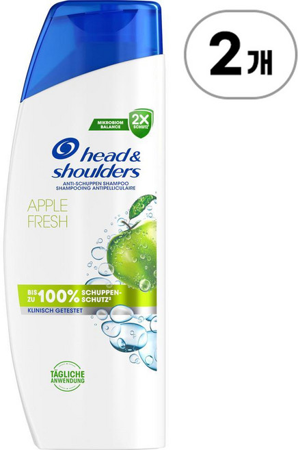 헤드앤숄더 안티댄드러프 애플 프레시 샴푸 Head & Shoulders Anti-Dandruff Shampoo Apple Fresh 200ml, 2개