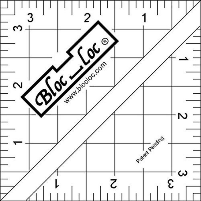 Bloc Loc 하프 스퀘어 삼각형 멀티 사이즈 8.9cm(3-1/2인치) 퀼팅 눈금자 퀼터용 그리드 라인 포함 266135, Bloc Loc 하프 스퀘어 삼각형 멀티 사이즈 8.9