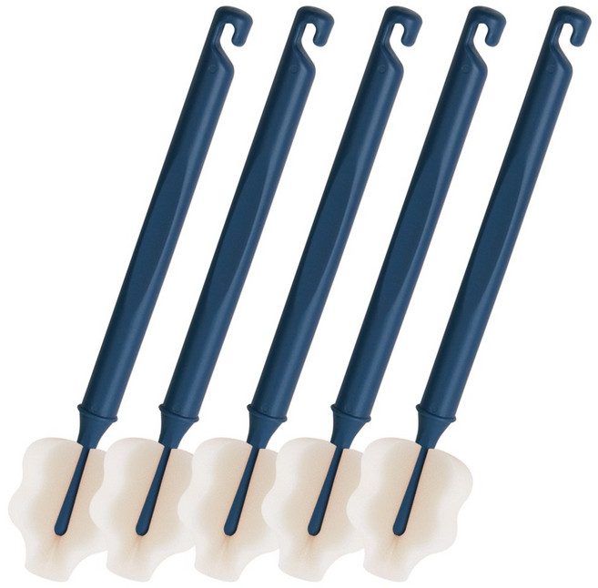 하이비 몽글이 젖병 젖꼭지 텀블러 세척솔, 롱와이드솔5P / 클래식네이비, 1세트