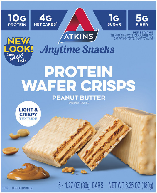 앳킨스 프로틴 웨이퍼 크리스프 피넛 버터 5개입, 180g, 1개