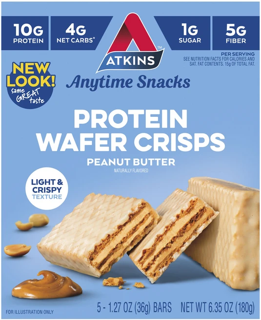 앳킨스 프로틴 웨이퍼 크리스프 피넛 버터 5개입, 180g, 1개 - 쿠팡