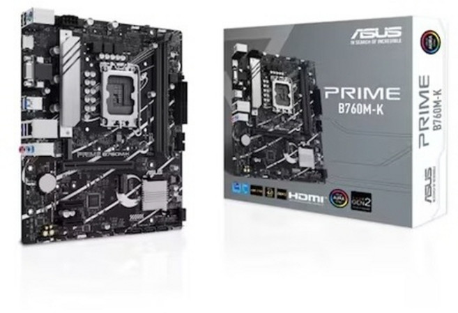 ASUS PRIME B760M-K STCOM 에이수스 컴퓨터 PC 게이밍 메인보드 인텔 13세대 랩터레이크 12세대 엘더레이크, PRIME B760M-K (단일상품)