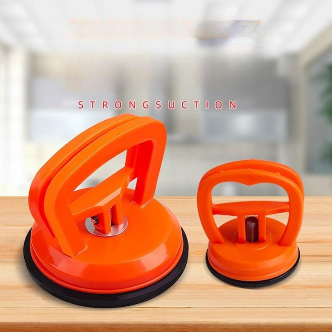 강력 유리흡착기 차박 캠핑 로프 지지대 차량 덴트복원 대형 + 소형 세트 (1+1), 오렌지, 1세트