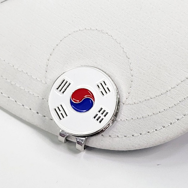 럭키 골프 볼마커 볼마크 세트 자석클립 세트, 2개, 태극기