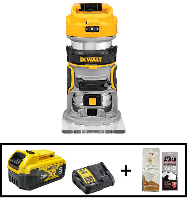 디월트 충전 트리머 루터 세트 DCW600 무선 목공 목재 홈파기 라우터 20V 디월드, 1개