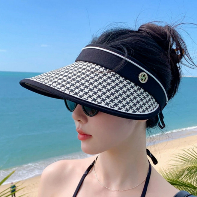 lee yeobin 라탄 썬캡 여성 여름 라피아 모자