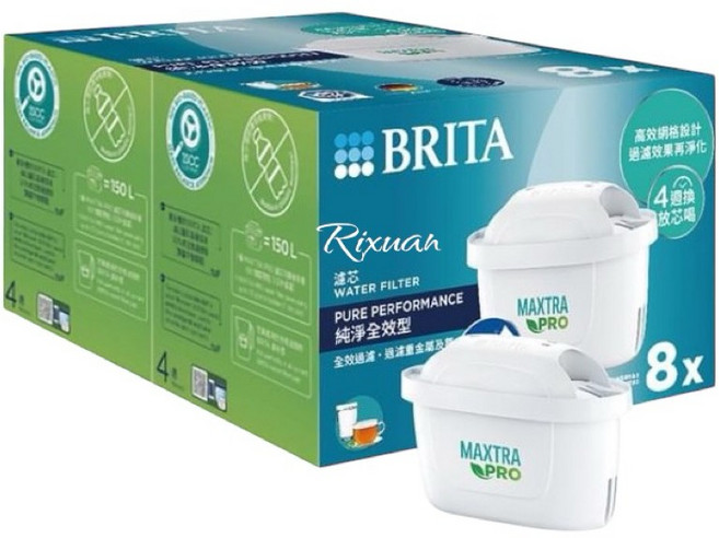 Brita MAXTRA 濾水壺專用濾芯 純淨全效型 8入組, 1個, 一組8入價