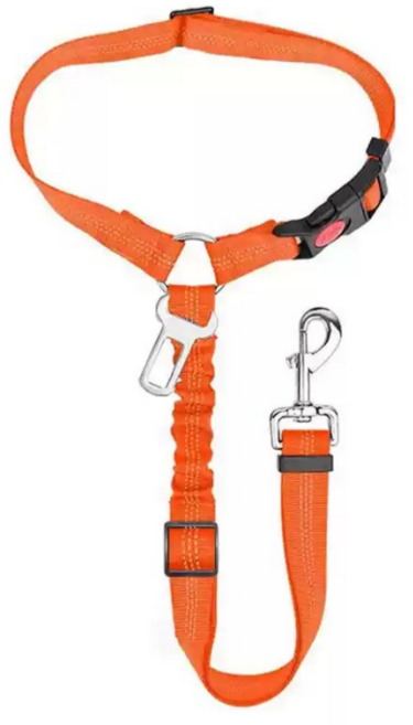 허그마이펫 강아지 안전벨트 차량용 충격흡수, 1개, 오렌지