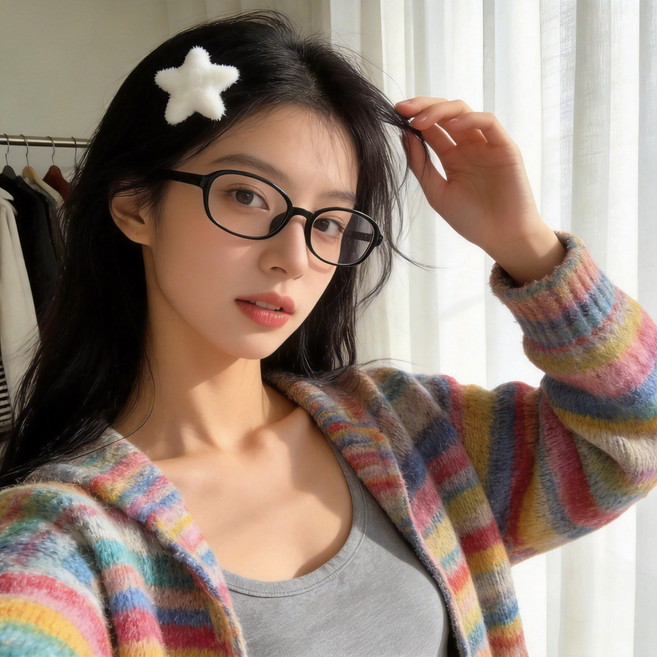 FEISEDY 여성 블루라이트 차단 안경 TR90 초경량 캣아이 타원형 뿔테 데일리 Q0009