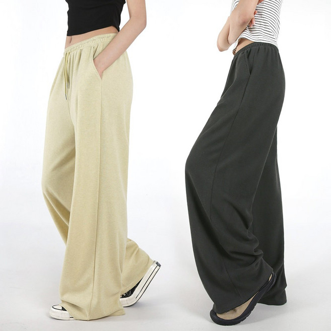 오버나인 여자 여성 키큰녀 키작녀 와이드핏 숏기장 롱기장 소프트 밴딩 트레이닝 바지 팬츠