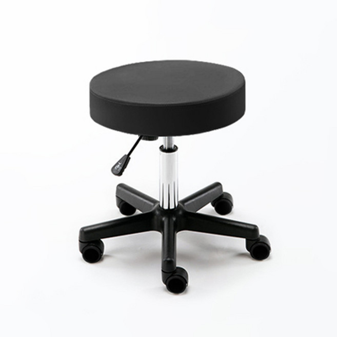 뷰티링크 유압식 높이조절 보조의자 미용의자, 블랙, 1개, 보조의자 폭35cm