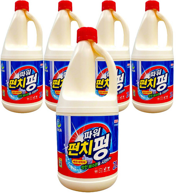 하루그린 배수구세척제 펀치펑, 5개, 2L