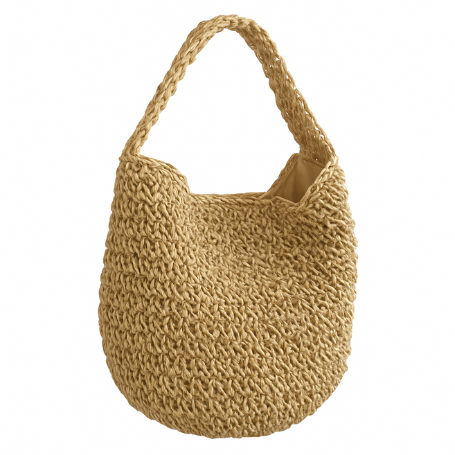 여성 여름 원형 라탄가방