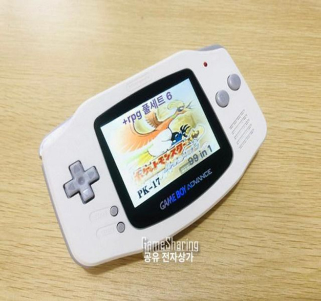 GBA 게임보이어드밴스 백라이트버전 록맨 이상해씨 일본어 버전 패키지 1 블루, 일본 버전, 기본, IPS 화이트