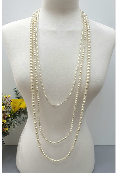 레몬트리14 세줄 레이어드 롱 진주목걸이*기프트박스