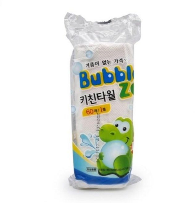 키친타올 1롤 60매 주방 키친타월 소량 가성비 일회용 종이타월, 1개