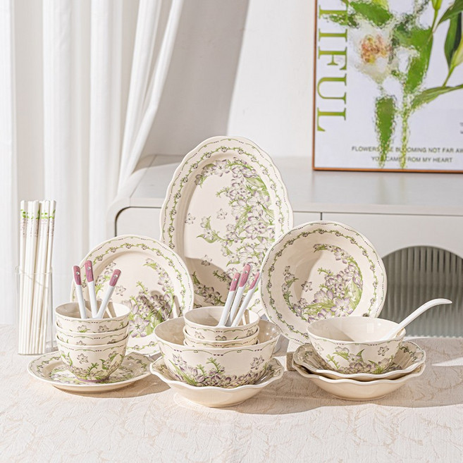 한식기 홈 북유럽 식기 세트 6인28P 선물추천, 28개, 접시+그릇+수저, 혼색