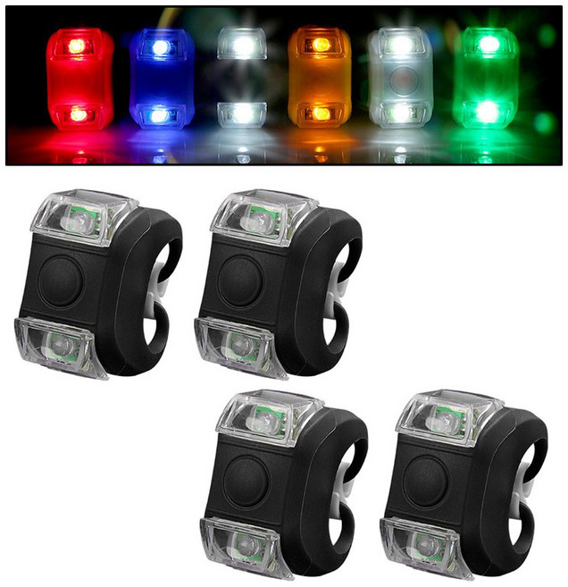 자전거 실리콘안전등 D타입, AG10 블랙, 4개