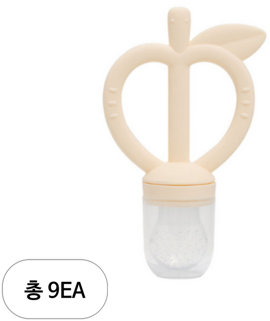 모윰 유아용 애플피치 치발기 과즙망, 레몬옐로우, 9개