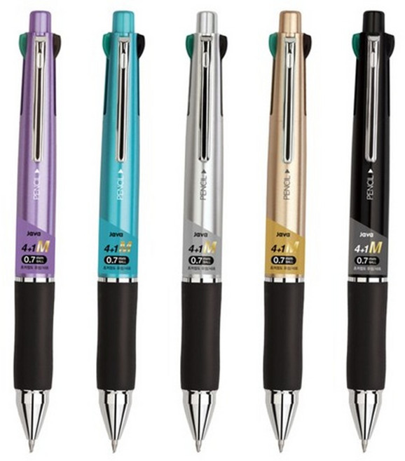 자바 제트4+1 M Jet Ball 멀티펜 (5종1세트)