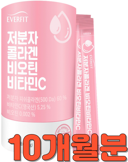 에버그린 저분자 콜라겐 비오틴 비타민C 히알루론산 스틱, 5박스