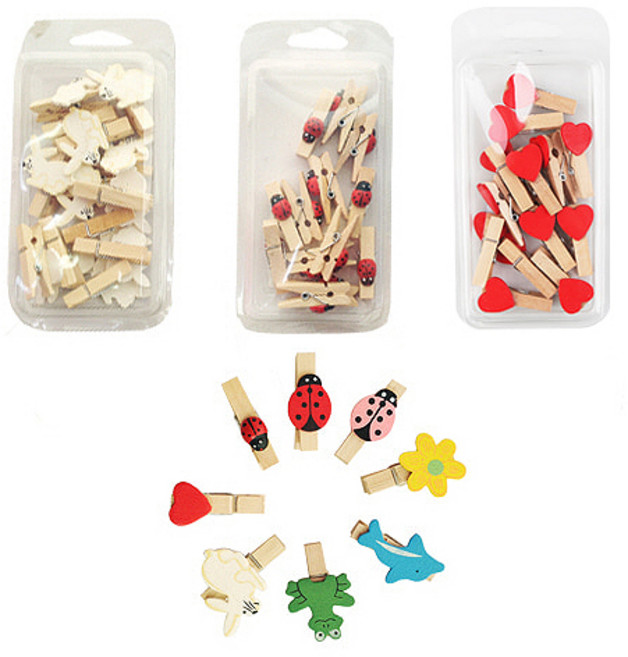 유니아트 3000 모양나무집게 무당벌레 소, 4개