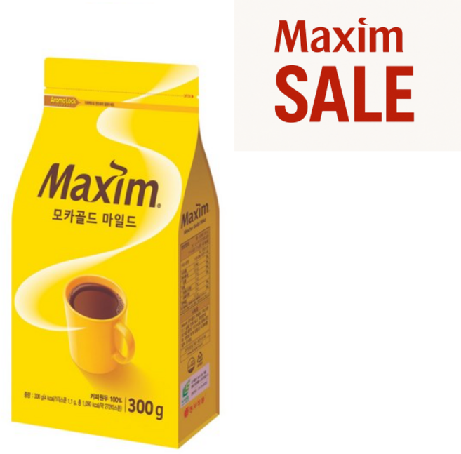 맥심 모카골드 마일드 리필용 300g, 6개, 카페인