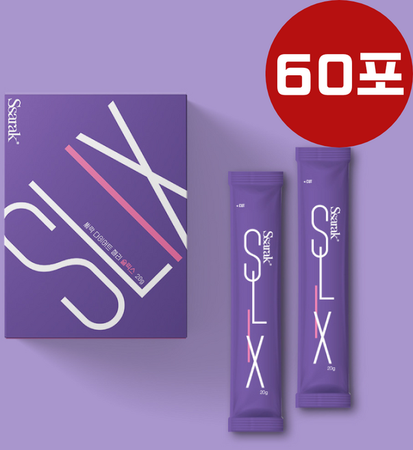 싸락 슬릭스 한방 다이어트 젤리 식이섬유 식품보조제 석류콜라겐 함유 소화 배변 붓기 가르시니아 60포, 60개, 20g