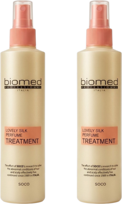 바이오메드 러블리 실크 퍼퓸 트리트먼트 뿌리는 노워시 헤어 미스트, 250ml, 2개
