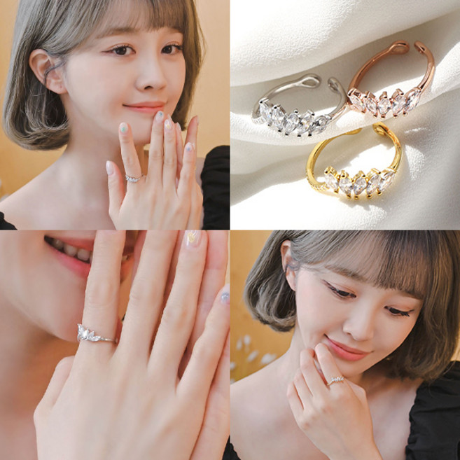 미스21 카시온 큐빅 뭉칭 반지 링 (rg625)