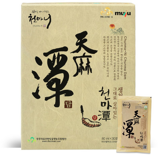 [천마니공식몰] 물 한방울 타지 않은 무주 천마 100% 국산 천마담, 80ml, 30개
