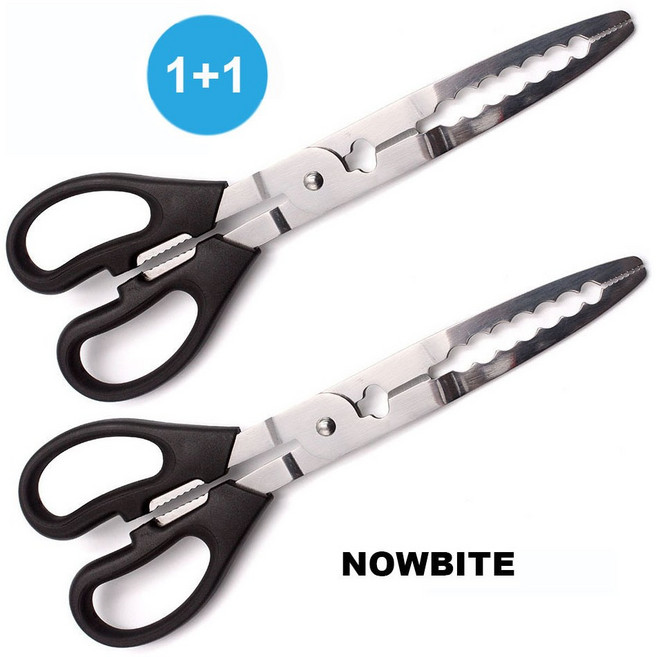 나우바이트 다기능 물고기집게 피싱그립 갈치 전갱이 잡어 1+1, 블랙스틸, 2개