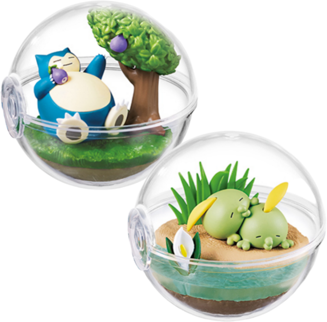 포켓몬스터 피규어 테라리움 해피데이 잠만보 꼴깍몬, 1세트