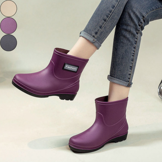시즌몰 3Color 편안한 사계절 여성 장화 발편한 발목 레인슈즈 미끄럼방지 식당 주방 작업 방수화 방수 작업화